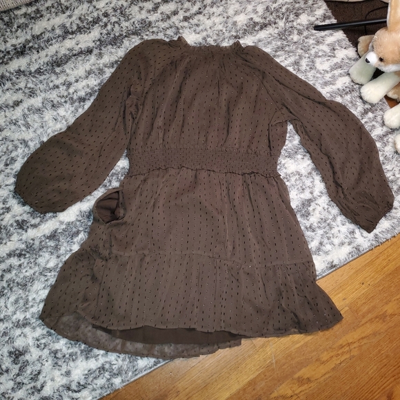 Old Navy Long Sleeve Flowy Dress in Dark Brown with Pockets! - Picture 7 of 13